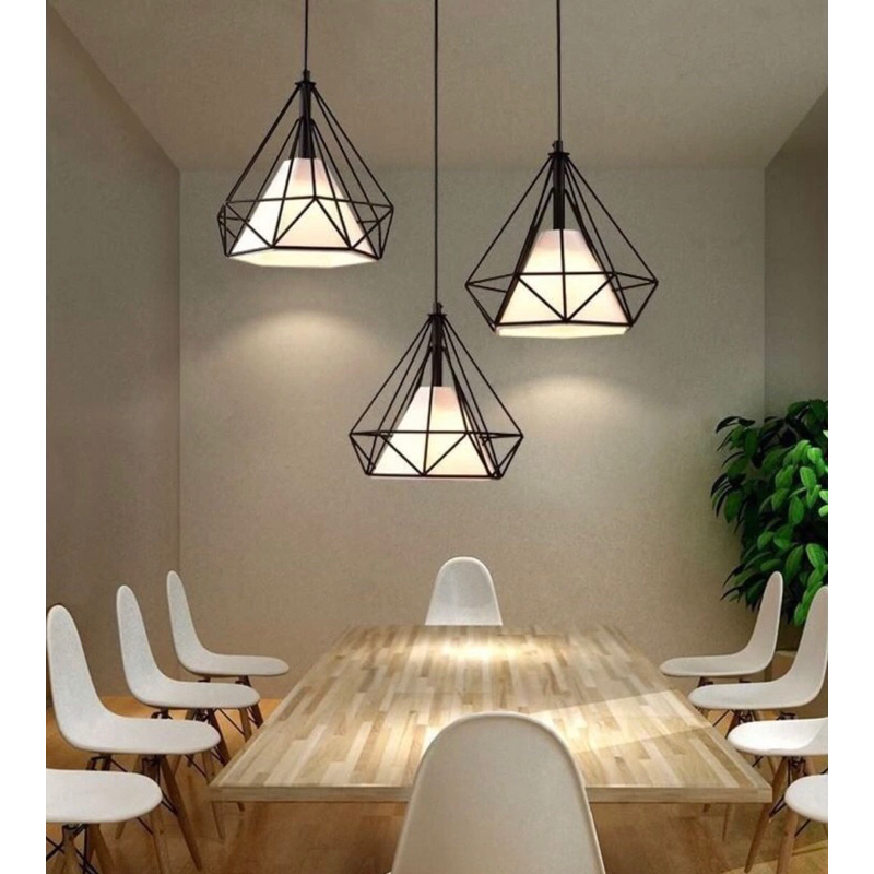 Bộ 3 đèn thả kim cương .Trang trí phòng khách. Phòng ngủ . bàn ăn .phòng làm việc- tặng bóng led