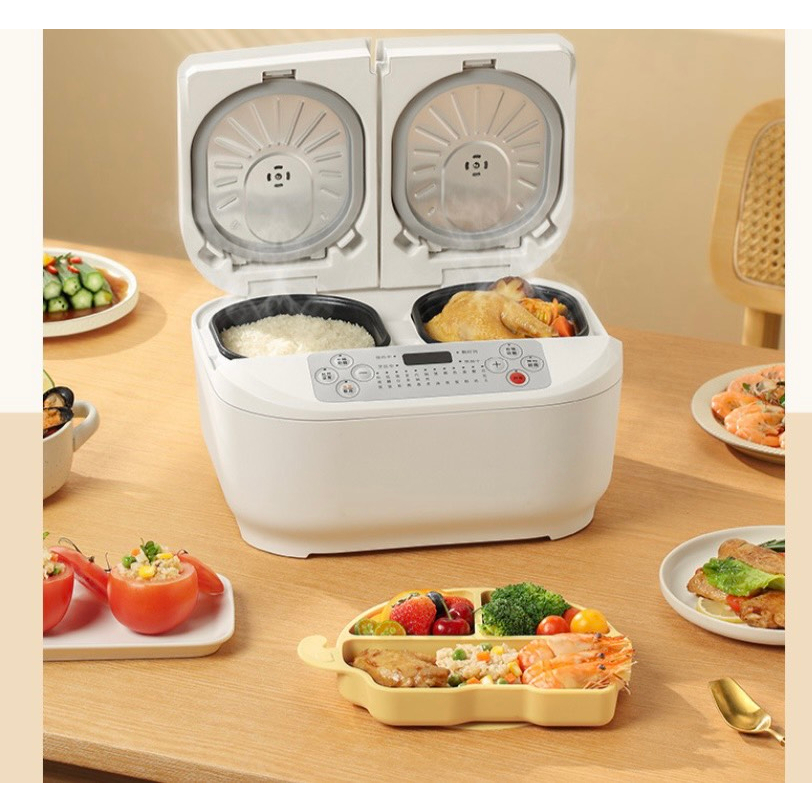 Nồi Cơm Điện Hai Ngăn YIPUZ Nồi Cơm Điện Đôi Đa Năng Tiện Lợi Siêu Tốc Bảo Hành 18 Tháng