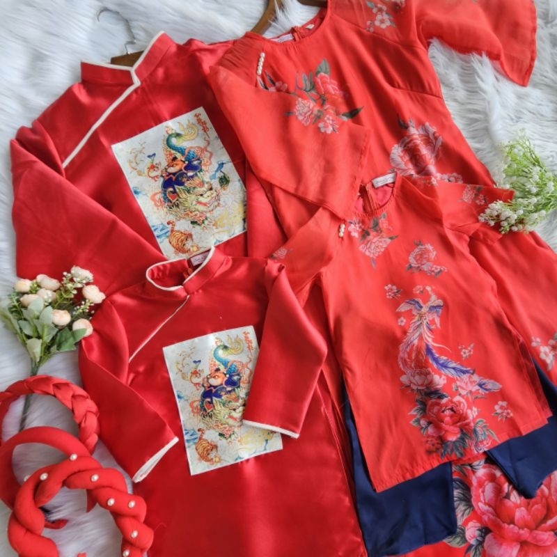 Sét áo dài gia đình cao cấp tết đẹp hàng thiết kế giá rẻ nhẹ nhàng mềm