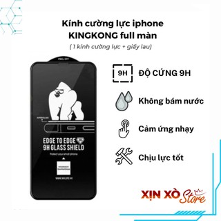 Kính Cường lực Full màn KINGKONG 9H cao cấp dùng cho Ai-phôn (tách lẻ 1 miếng + giấy lau) HOCO. - XỊN XÒ Store