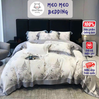 Bộ Chăn Ga Gối Tencel 80s 𝐃𝐫𝐞𝐚𝐦𝐂𝐢𝐭𝐲 𝐇𝐨𝐦𝐞 Nhập Khẩu - Set 4 Món - Meo Meo Bedding