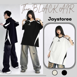 Áo Thun Nam Nữ Unisex Tay Lỡ form rộng BLACK AIR 2 màu ĐEN/KEM 🖤 Chất thun cotton/Áo phông Jaystoree 🖤