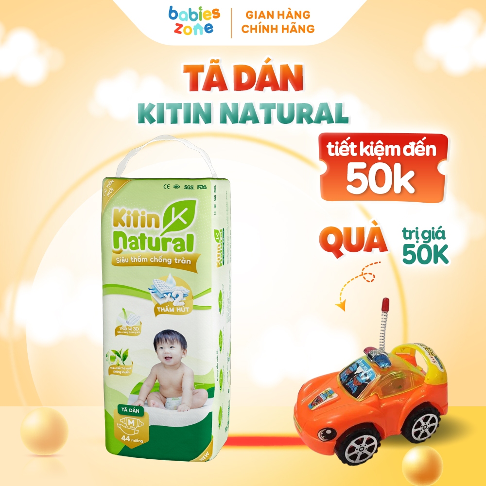 Tã Bỉm Dán Kitin Natural có đủ size thương hiệu Việt thấm hút cực nhanh