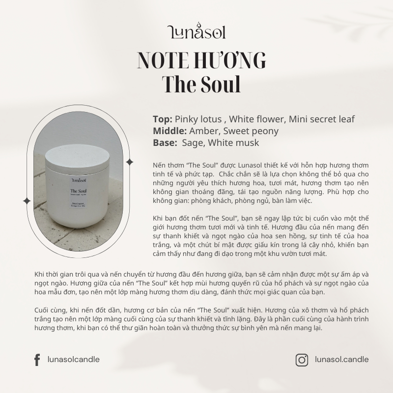 THE SOUL - NẾN THƠM LUNASOL - Tặng kèm thông điệp vũ trụ ngẫu nhiên