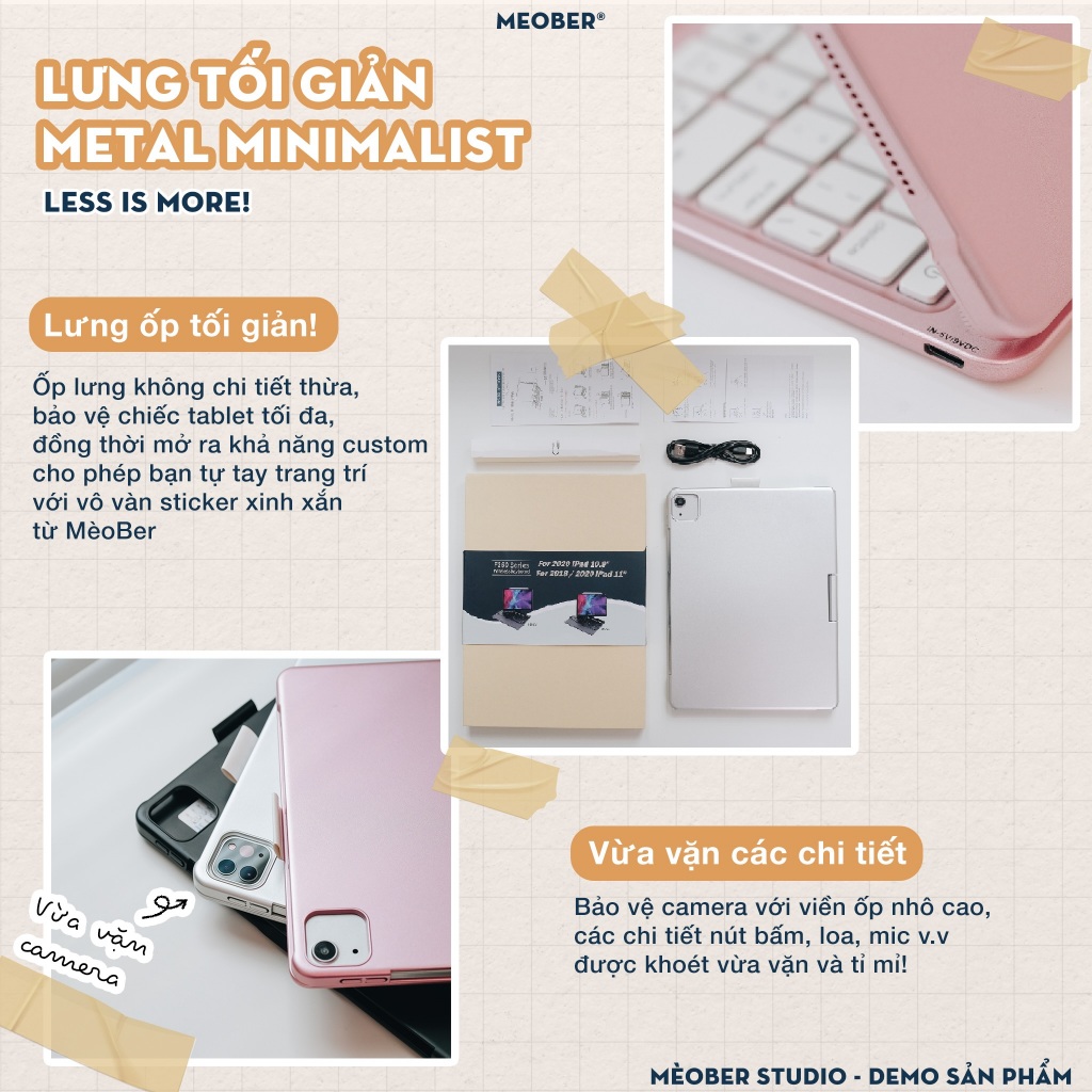 Case i Pad Kèm Bàn Phím Flip Yoga bản lề Xoay Gập 360 dành Gen 7 8 9, Air 4 5, Pro 11 12.9 M1 M2 by MeoBer