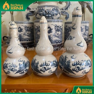 Nậm rượu thờ cúng 2 bầu men rạn chuẩn bát tràng