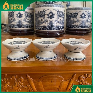 Chân nến thờ cúng men rạn bát tràng - đế cắm nến gốm sứ cao cấp