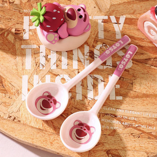  Muỗng Sứ Hình GẤU DÂU Lotso Decor Dễ Thương - Hàng Chính Hãng Disney Mẫu Mới Nhất Siêu HOT 