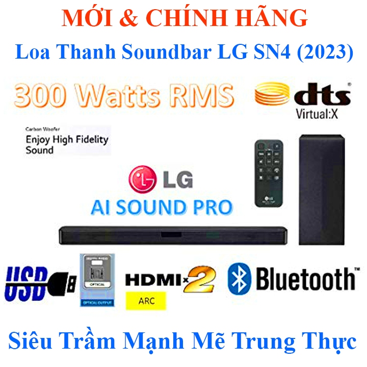 Loa thanh Bluetooth 2.1 300W Siêu trầm LG SN4 (Mới 2023), LG SP2 2.0 100W