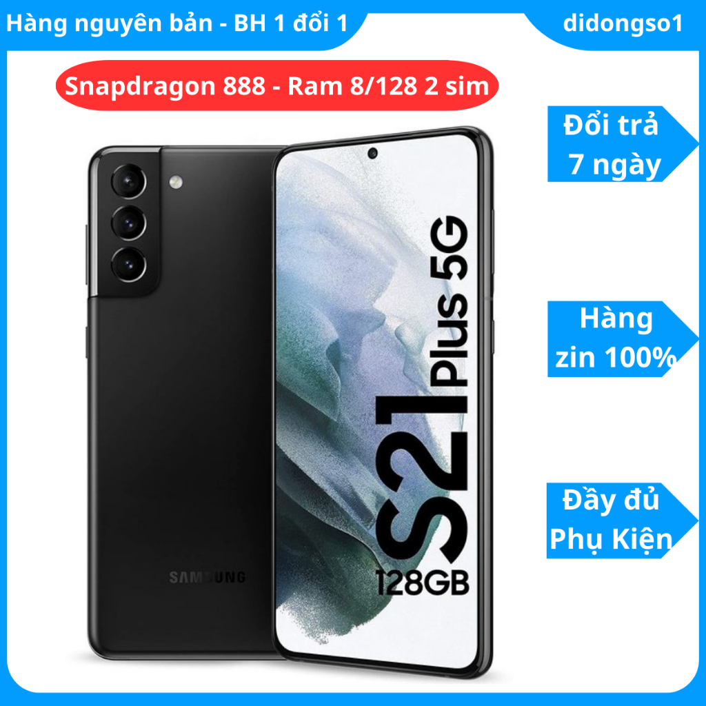 Điện thoại SAMSUNG S21 Plus 5G 128Gb, 2 Sim Chip Snapdragon S888 - didongso1