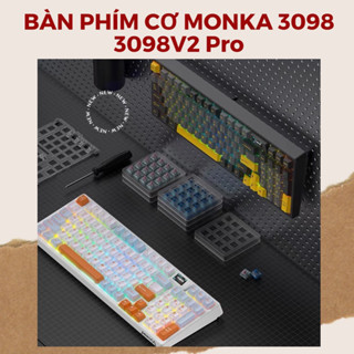  MONKA 3098 PRO V2  3 MODE-LED RGB-MÀN HÌNH LCD-MẠCH XUÔI  BÀN PHÍM CƠ KHÔNG DÂY 