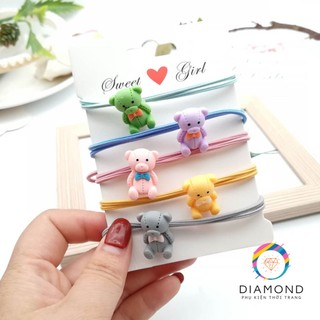 Dây cột tóc gấu teddy nhiều màu sắc kute diamond ct16