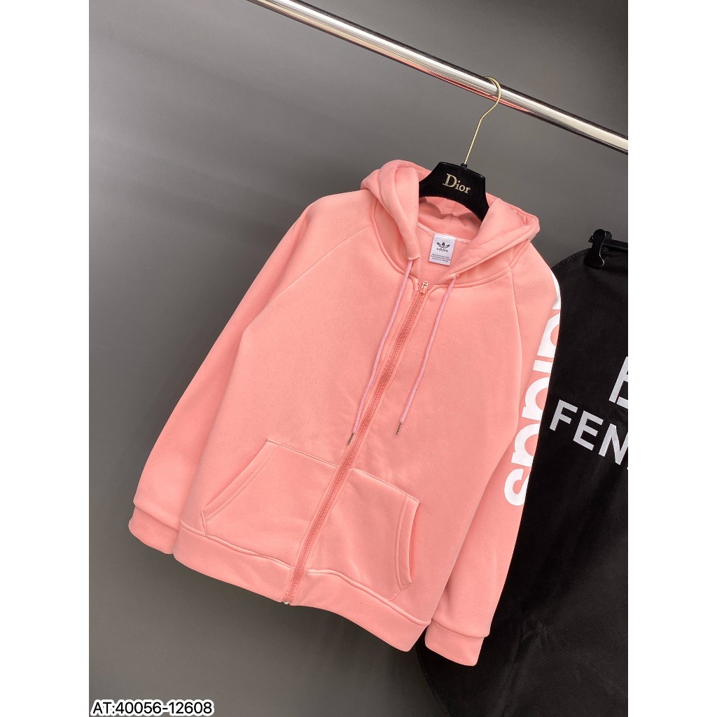 Áo Khoác Adidas Có Mũ bản Màu Hồng Cực Đẹp-Áo Hoodi Zip Adidas Hồng Cực Đẹp Siêu Hot