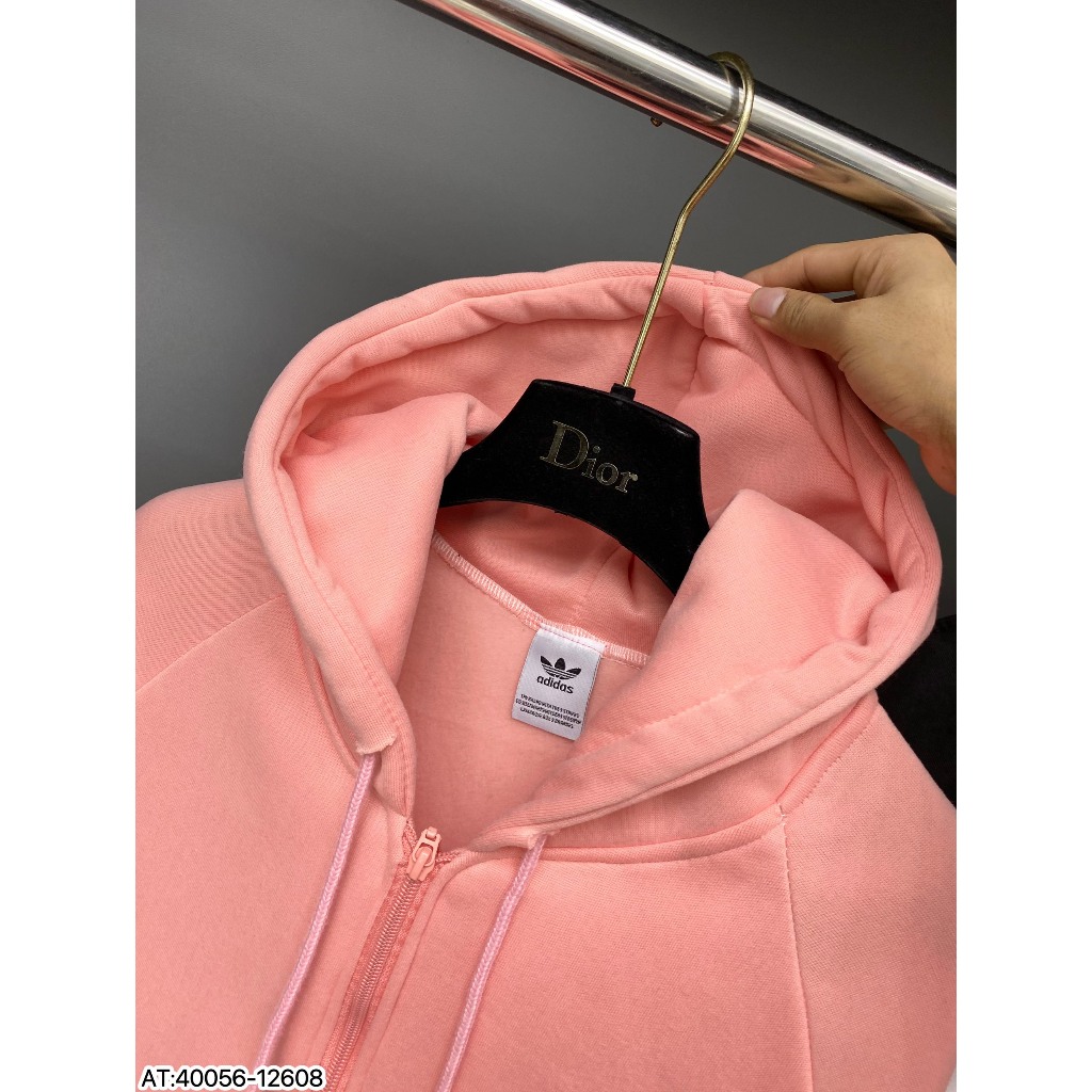 Áo Khoác Adidas Có Mũ bản Màu Hồng Cực Đẹp-Áo Hoodi Zip Adidas Hồng Cực Đẹp Siêu Hot