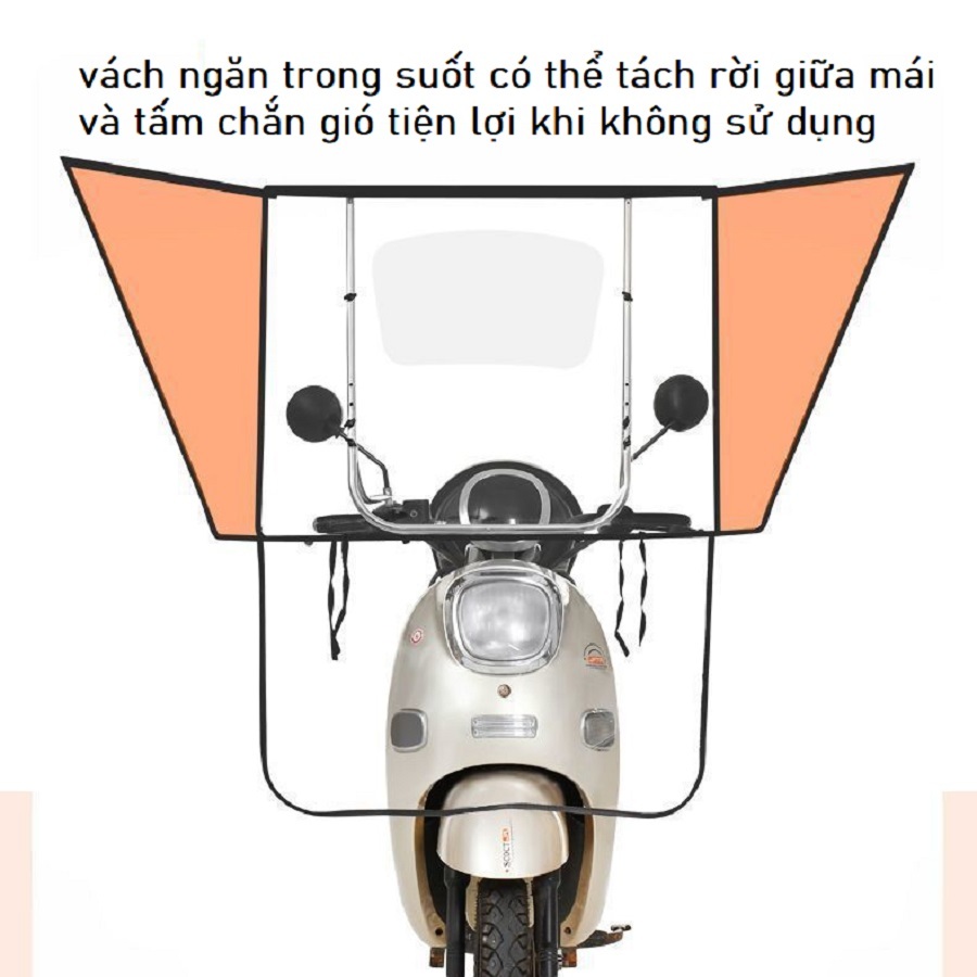 Mái che xe máy chống mưa có khung bảo vệ loại chắc chắn