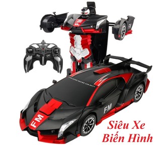 Xe điều khiển từ xa ô tô điều khiển từ xa biến hình robot đa dạng mẫu thiết kế tinh tế đèn sáng xanh
