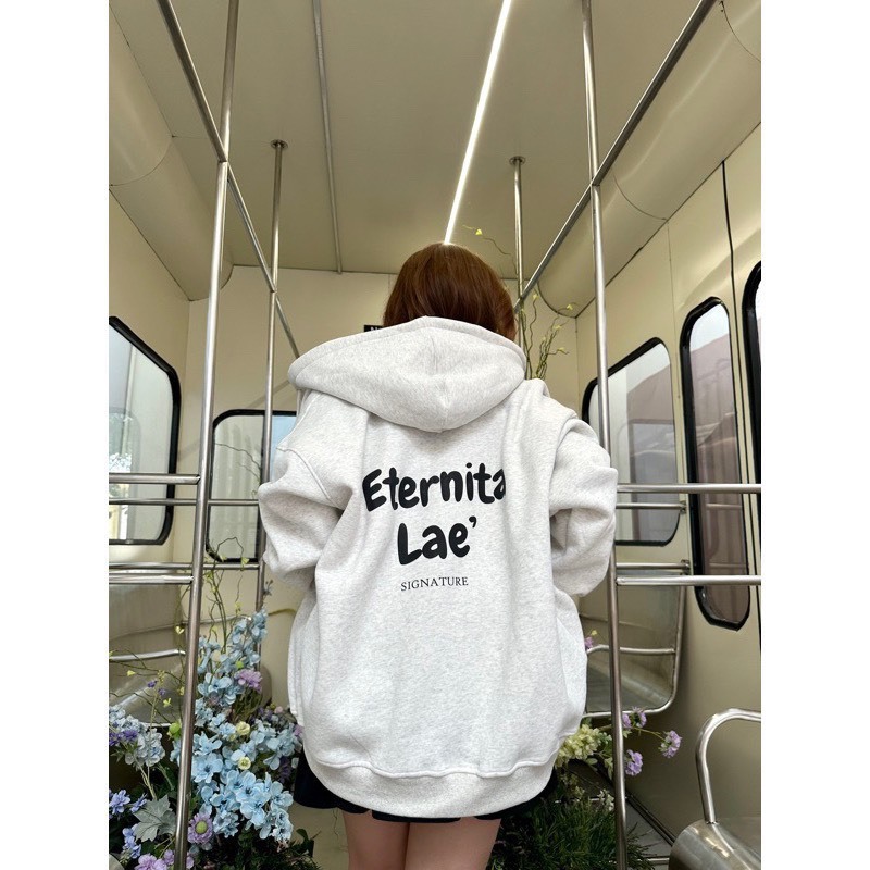 ÁO hoodie zip UNI kèm chữ lưng to form rộng phong cách hàn quốc nam nữ mặc đôi siêu dày đẹp