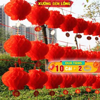 Combo 100 tặng 10, 50 tặng 5 Cái Đèn Lồng Đỏ mini treo trang trí lễ tết, giấy nhựa nilon chống nước