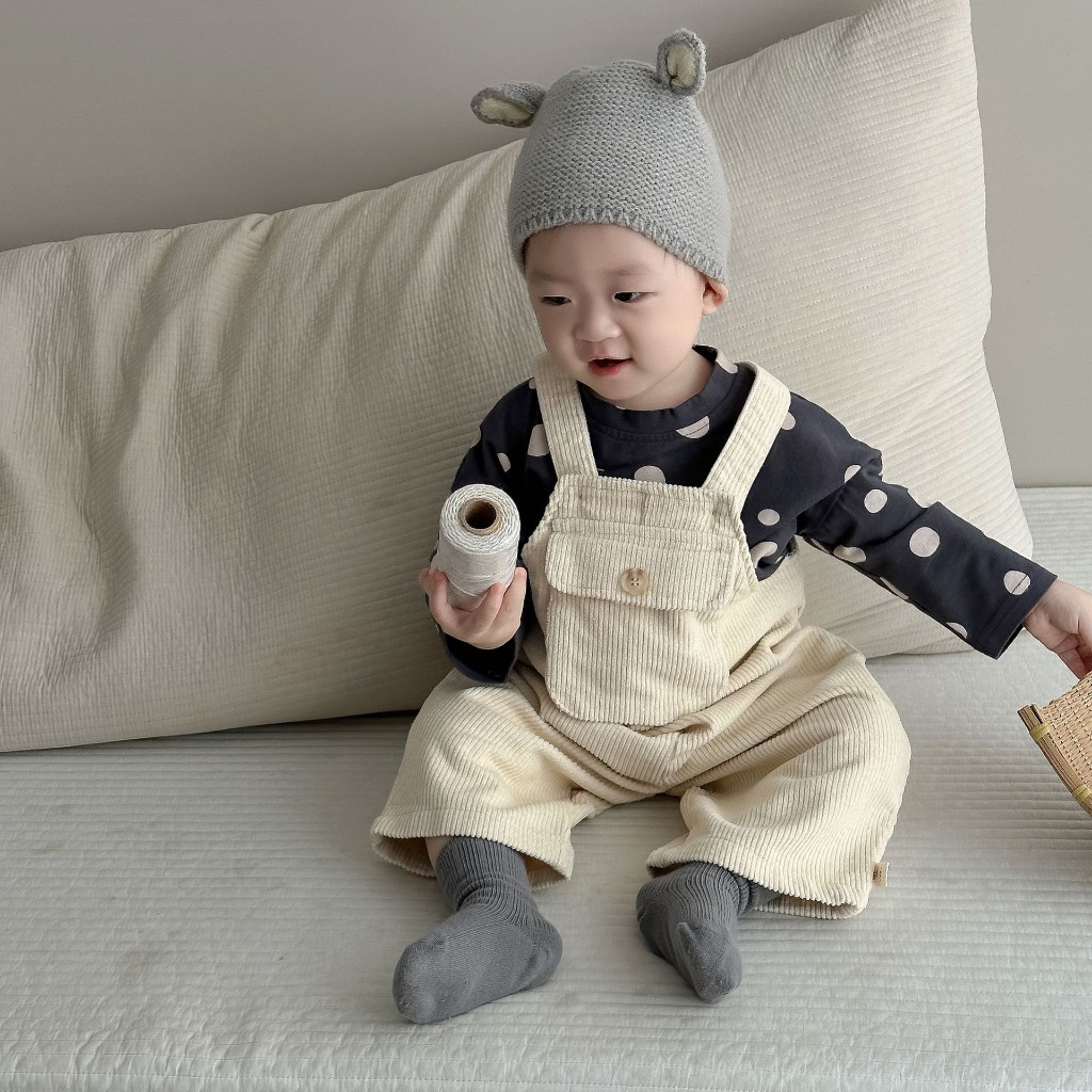 Yếm nhung tăm hai dây mẫu mới dáng xuông hàn quốc cho bé - Y