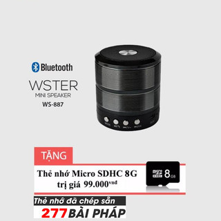 Loa bluetooth usb, thẻ nhớ ws-887 kèm thẻ 8g chép sẵn 277 bài pháp, kinh tụng, nhạc phật giáo - loa nghe pháp, a di đà