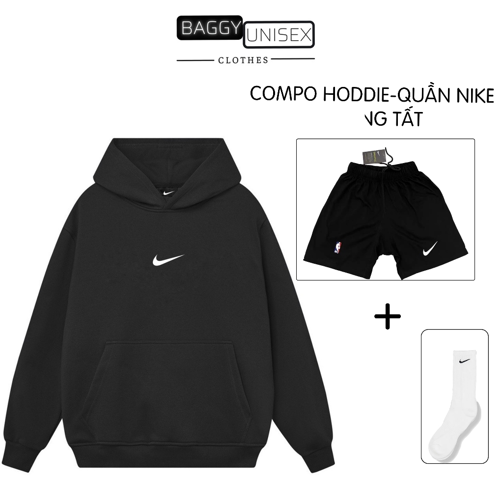 Compo Áo hoodie+Quần TẶNG Tất thêu dày dặn khoác nỉ nam nữ unisex hoodie thời trang thể thao