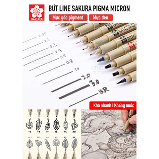 Bút kỹ thuật Sakura Pigma Micron màu Black - nhiều cỡ ngòi