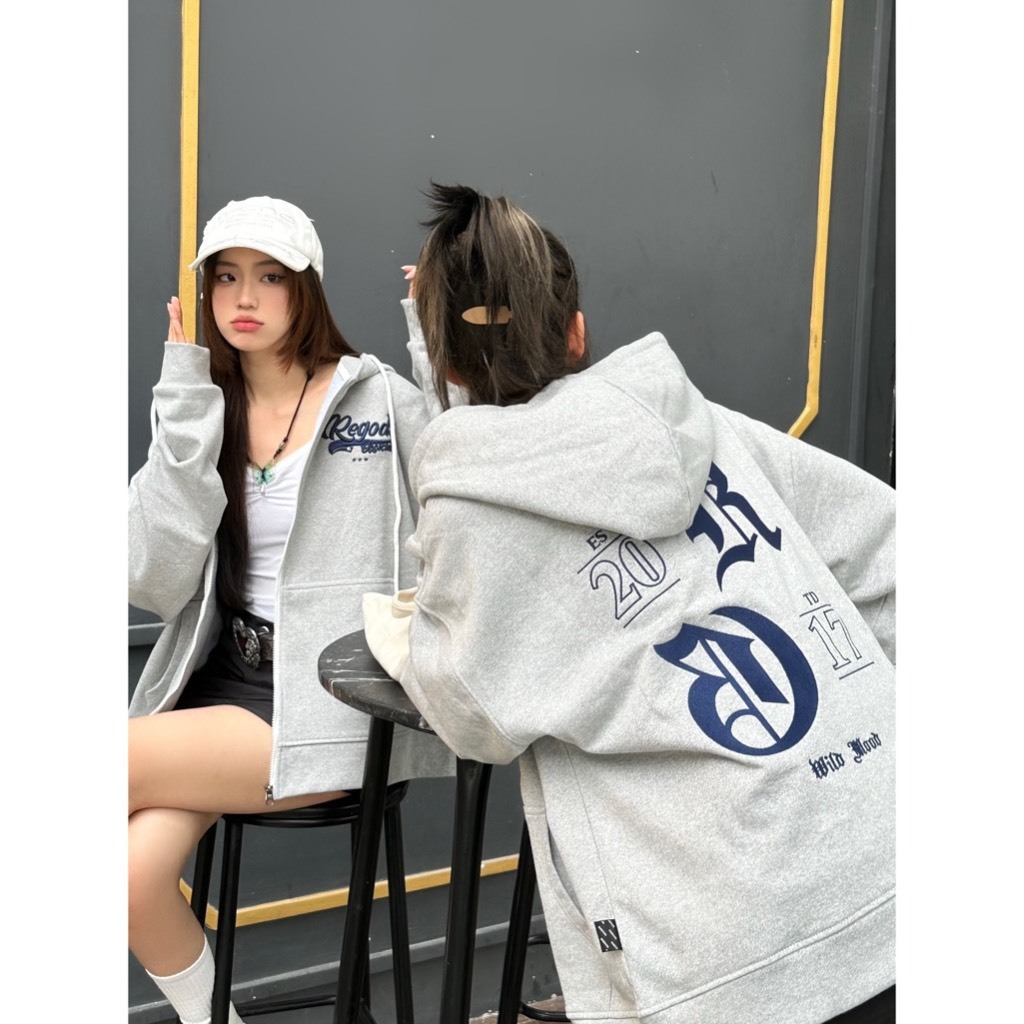 ÁO HOODIE ZIP CHẤT LIỆU NỈ BÔNG SIÊU DÀY 2017 MÀU XÁM SIÊU XINH