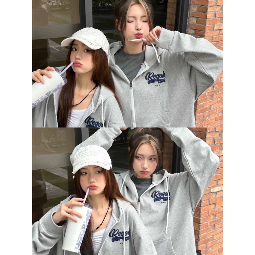 ÁO HOODIE ZIP CHẤT LIỆU NỈ BÔNG SIÊU DÀY 2017 MÀU XÁM SIÊU XINH
