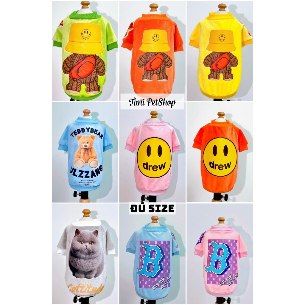 Áo Thun MLB Bear 2023 Cho Chó Mèo - Áo Giữ Ấm Cho Chó Mèo Mùa Đông Tanipetshop
