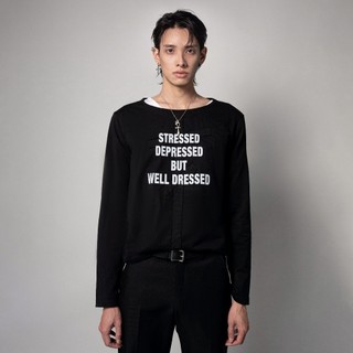 Áo dài tay in chữ - distress longsleeves