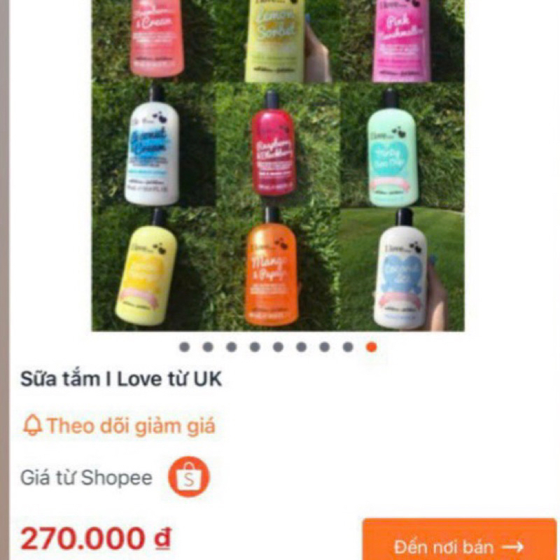 Sữa tắm hương nước hoa thơm dai I LOVE