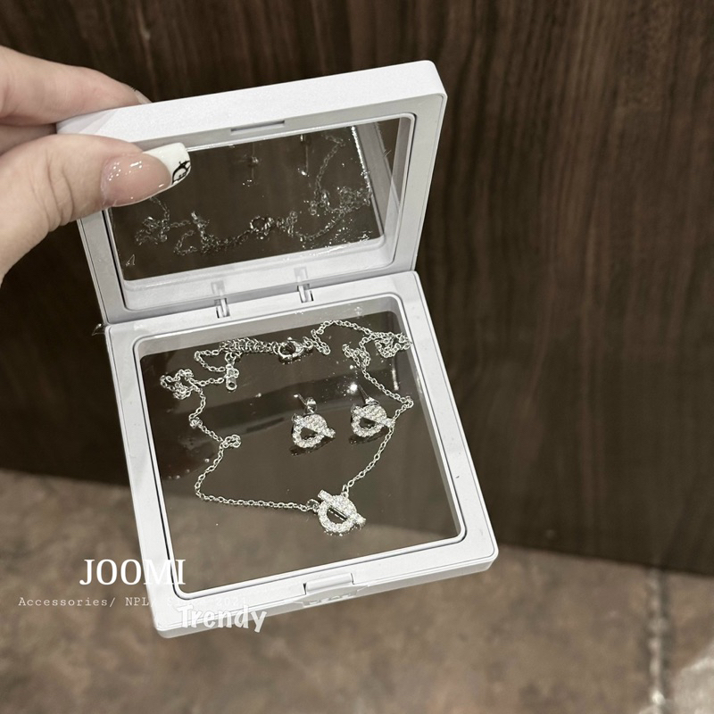 Vòng Cổ, Dây Chuyền, Khuyên tai Heermes đá zircon titan cao cấp không đen gỉ