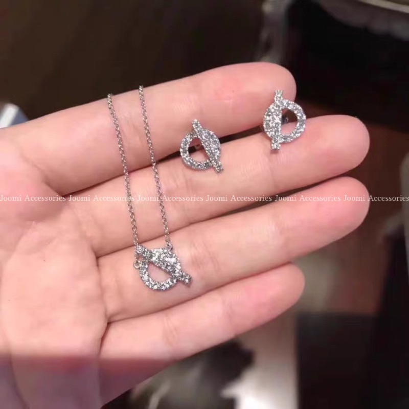 Vòng Cổ, Dây Chuyền, Khuyên tai Heermes đá zircon titan cao cấp không đen gỉ