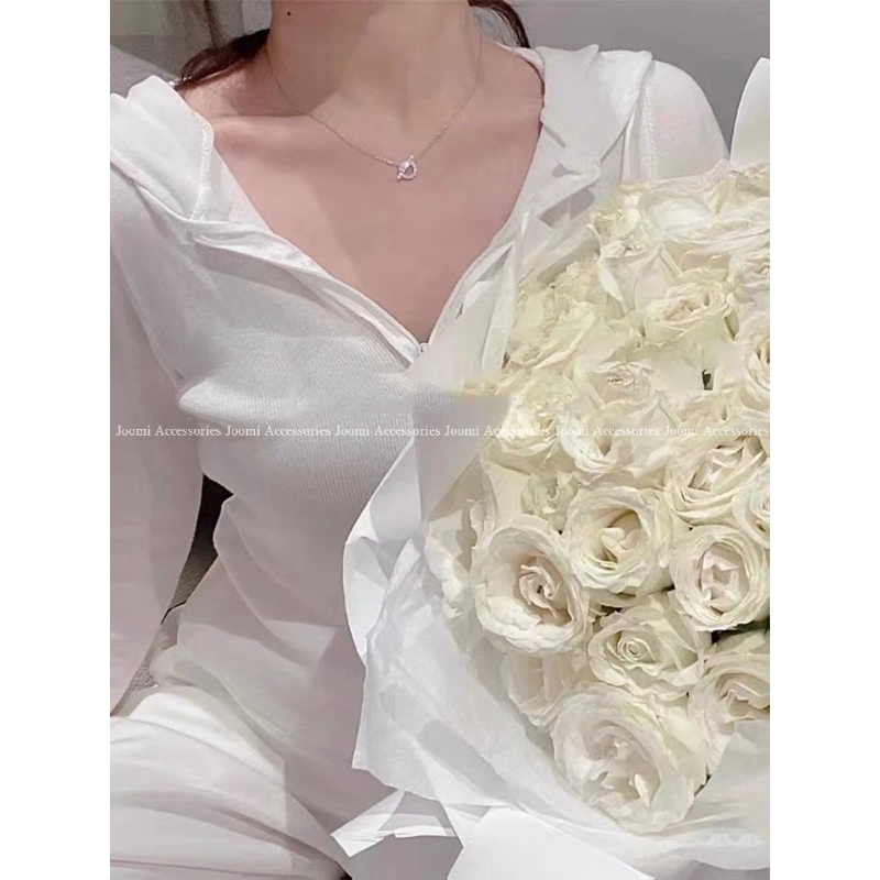 Vòng Cổ, Dây Chuyền, Khuyên tai Heermes đá zircon titan cao cấp không đen gỉ