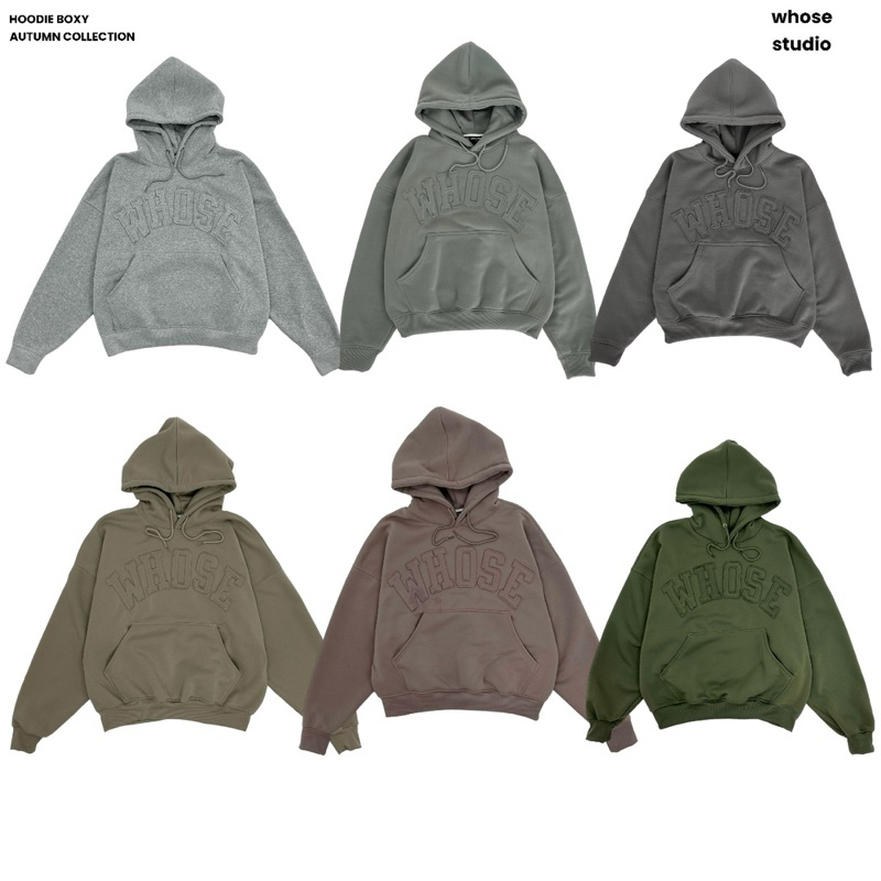 HOODIE BOXY - Áo hoodie thêu đắp vải Whose