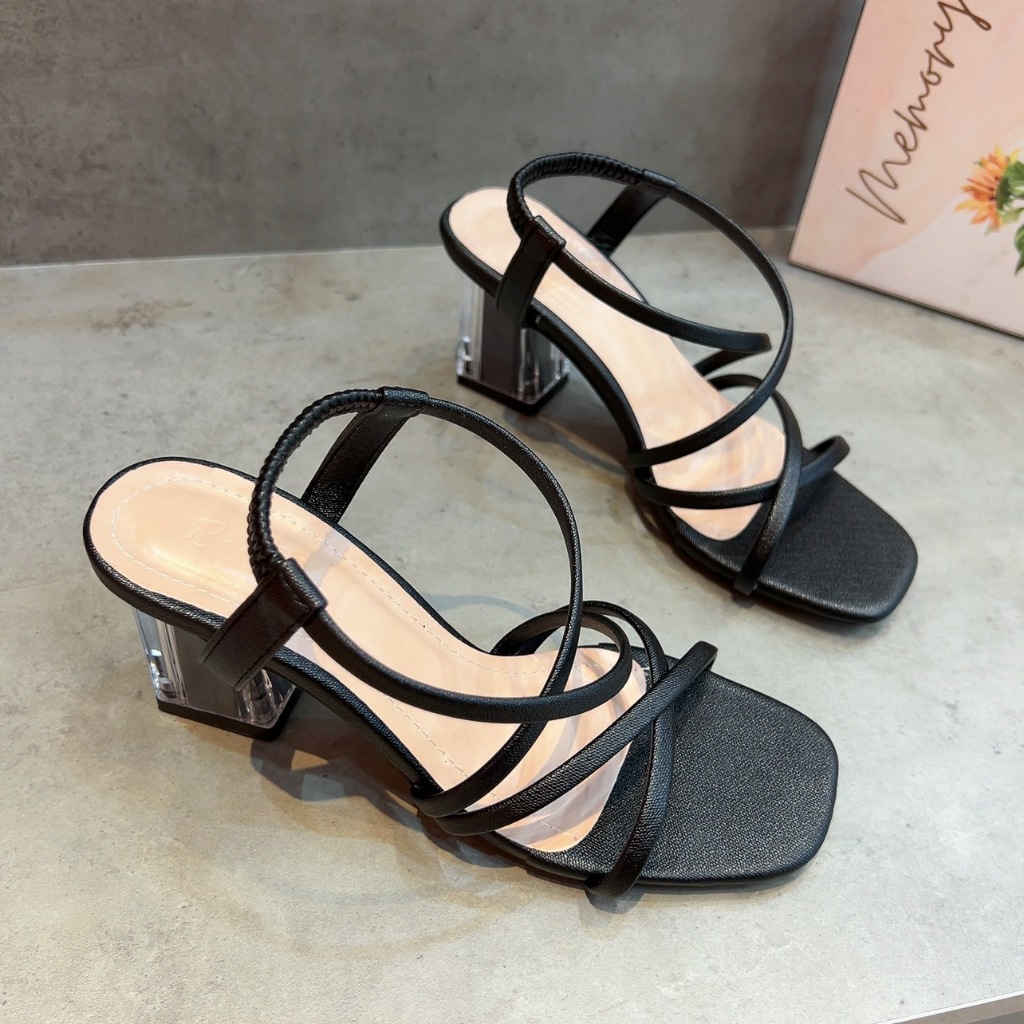 Giày Sandal cao gót Nữ 5cm và 7cm quai MẢNH Giày Bánh Bèo mã SandaldayXX