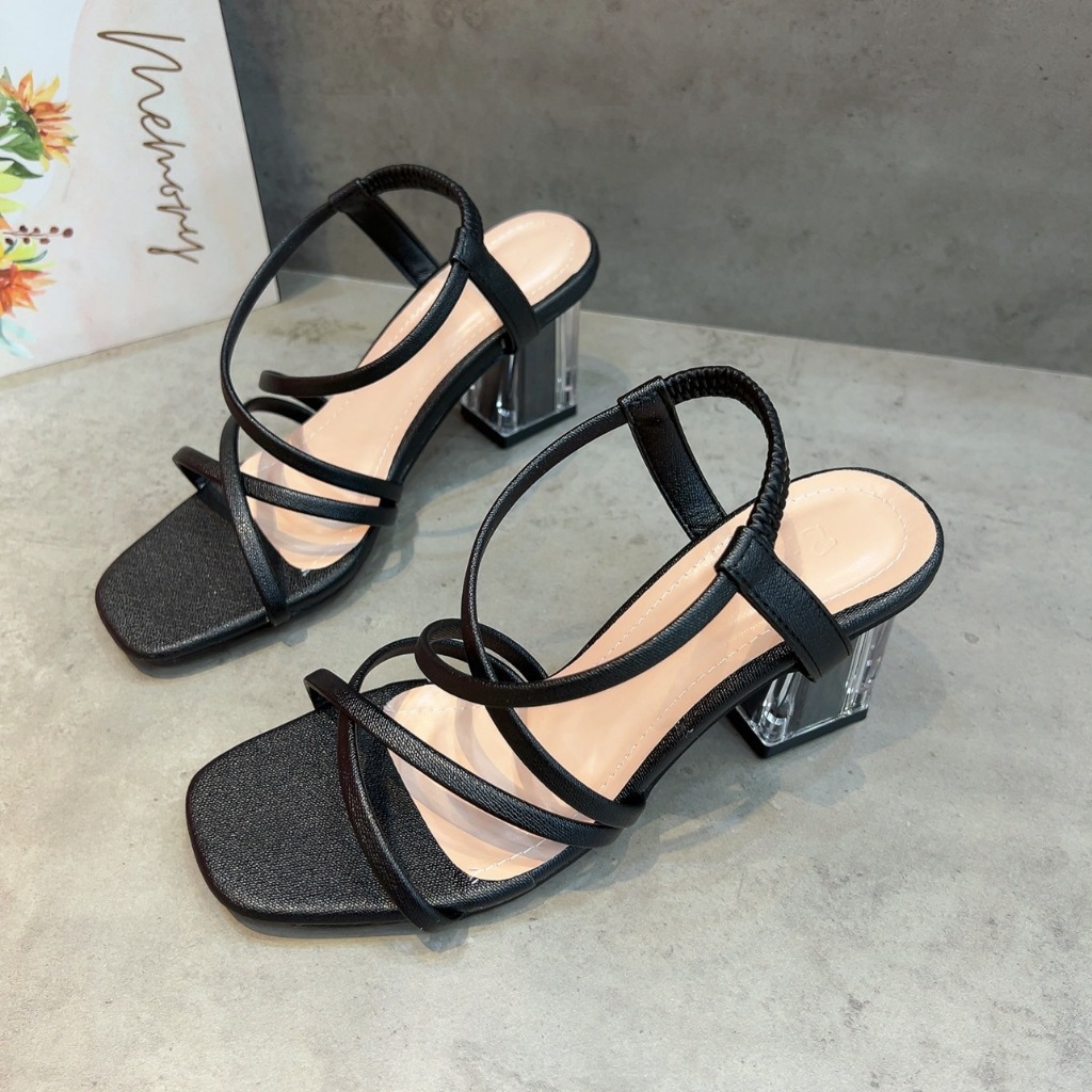 Giày Sandal cao gót Nữ 5cm và 7cm quai MẢNH Giày Bánh Bèo mã SandaldayXX