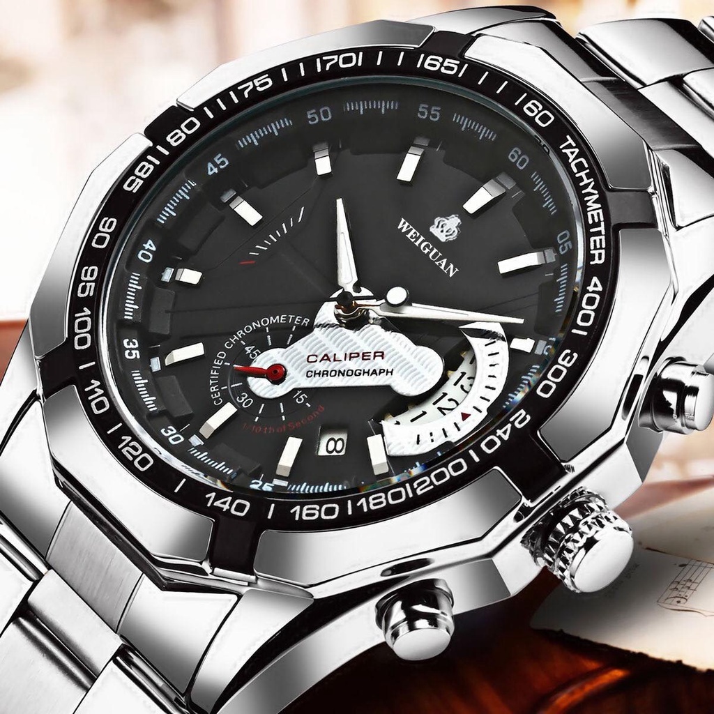 Đồng Hồ Nam Weiguan Vỏ Thép Không Gỉ Chống Nước Cao Cấp | BigBuy360 - bigbuy360.vn