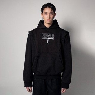  ÁO KHOÁC TRÙM ĐẦU THÊU HOẠ TIẾT - " FENG HALFSTRESS HOODIE " 