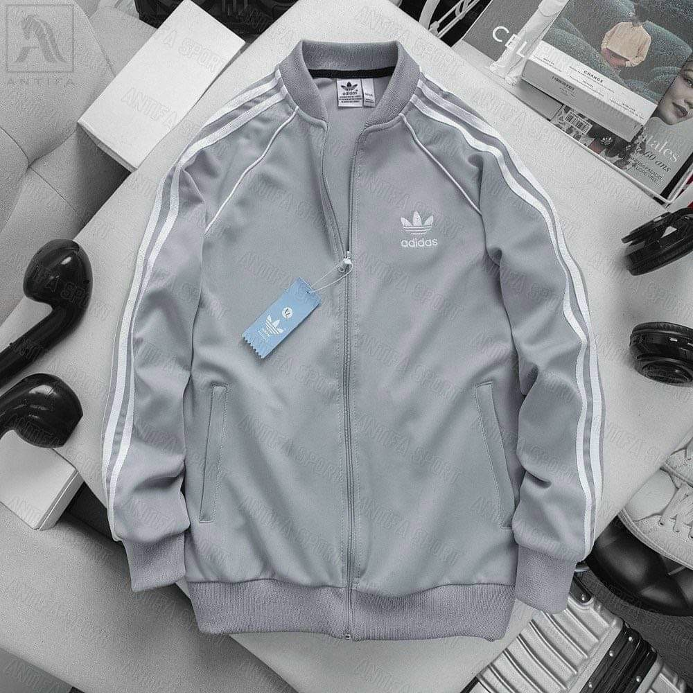 Áo Khoác Bomber ADIDAS Dệt Kim Logo Chất Poly Co giãn 4C Có Sẵn