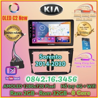 Màn hình Android OLED C2 New Theo Xe KIA SORENTO 2014 - 2020, 9 inch kèm dưỡng và jack zin theo xe
