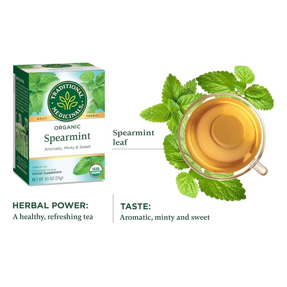 Trà hữu cơ Spearmint - Traditional Medicinals - 16gói
