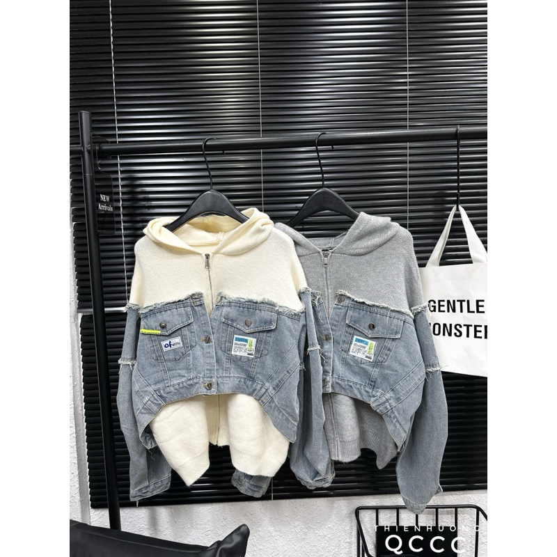 Áo Khoác Len Pha Bò