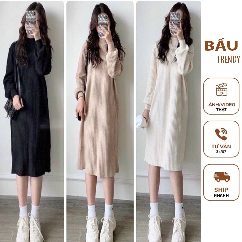 ĐẦM BẦU THIẾT KẾ DÁNG SUÔNG PHONG CÁCH HÀN QUỐC - ĐẦM BẦU ĐẸP TRẺ TRUNG CÁ TÍNH FREE SIZE