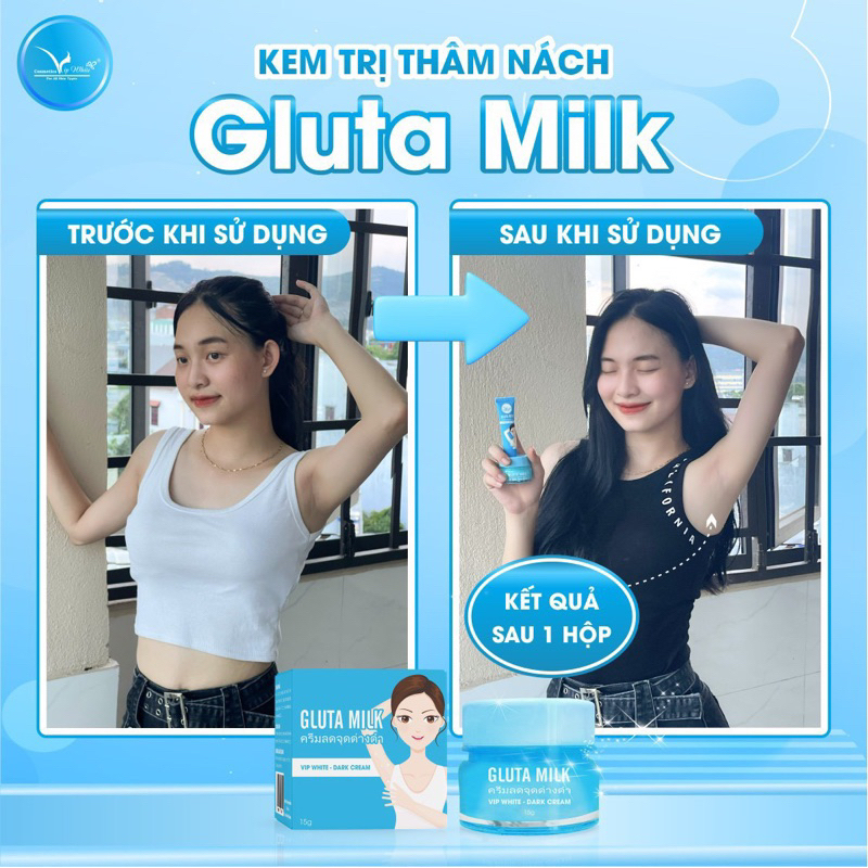 CHE TÊN SP Combo Kem giảm thâm nách và hôi nách Gluta Milk,khử thâm các vùng mông, đầu gối , khuỷ tay