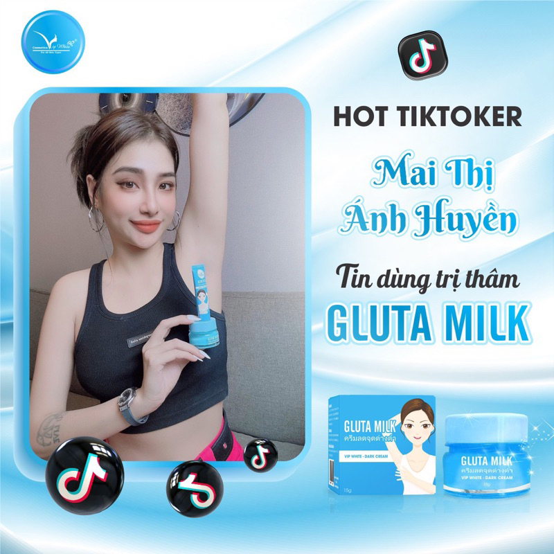 CHE TÊN SP Combo Kem giảm thâm nách và hôi nách Gluta Milk,khử thâm các vùng mông, đầu gối , khuỷ tay