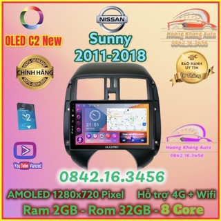 Màn hình Android OLED C2 New Theo Xe Sunny 2011 - 2018, 9 inch kèm dưỡng và jack zin theo xe