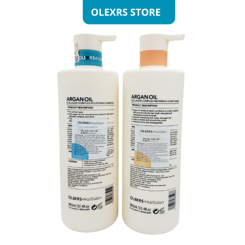 Combo CẶP GỘI XẢ Olexrs Collagen 960ml + Ủ TÓC Olexrs Collagen 500ml Chính Hãng