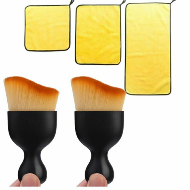 Combo Khăn lau xe và chổi vệ sinh nội thất xe hơi