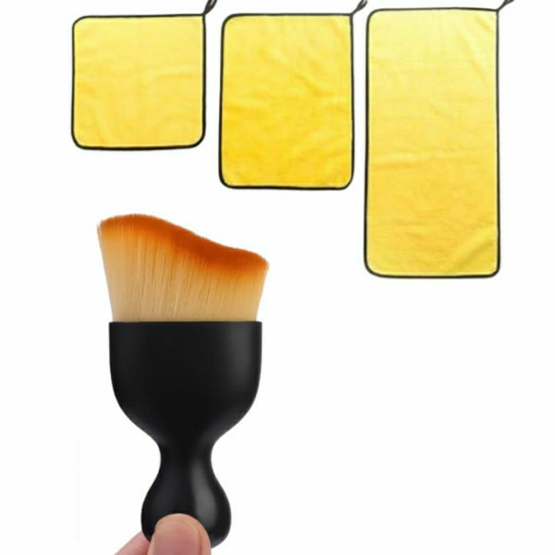 Combo Khăn lau xe và chổi vệ sinh nội thất xe hơi